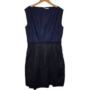 Gap Women Dresses, Black & Navy Boat Neck Knee Length sleeveless Dress, Sz 12